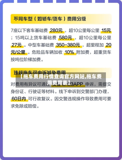 【拖车费用行情查询官方网站,拖车费用费用表】