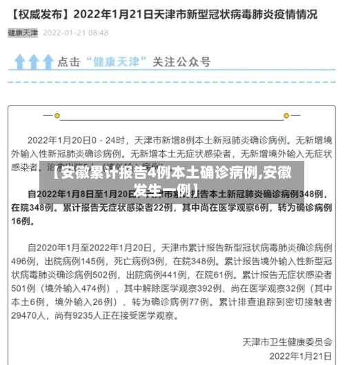 【安徽累计报告4例本土确诊病例,安徽发生一例】-第2张图片