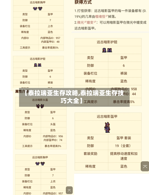 【泰拉瑞亚生存攻略,泰拉瑞亚生存技巧大全】-第2张图片