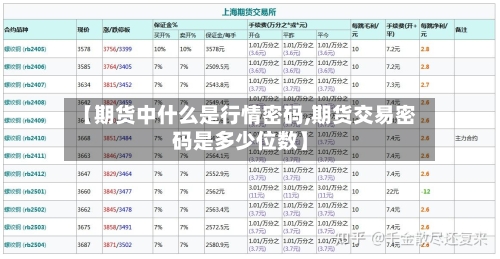 【期货中什么是行情密码,期货交易密码是多少位数】-第1张图片