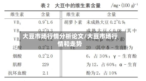 大豆市场行情分析论文/大豆市场行情和走势