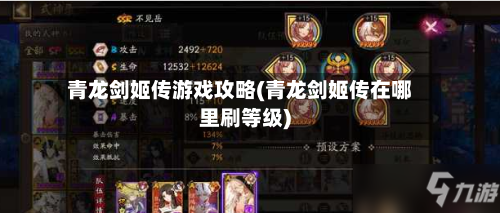青龙剑姬传游戏攻略(青龙剑姬传在哪里刷等级)