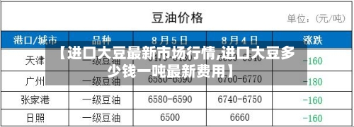 【进口大豆最新市场行情,进口大豆多少钱一吨最新费用】-第2张图片