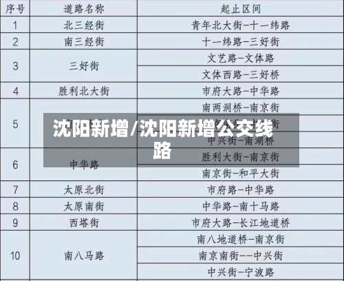 沈阳新增/沈阳新增公交线路-第2张图片