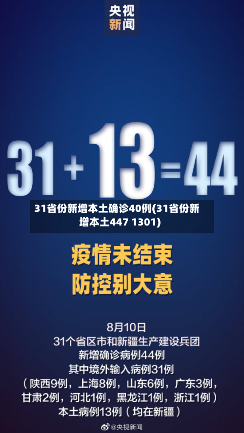 31省份新增本土确诊40例(31省份新增本土447 1301)