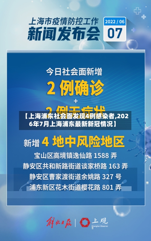 【上海浦东社会面发现4例感染者,2026年7月上海浦东最新新冠情况】