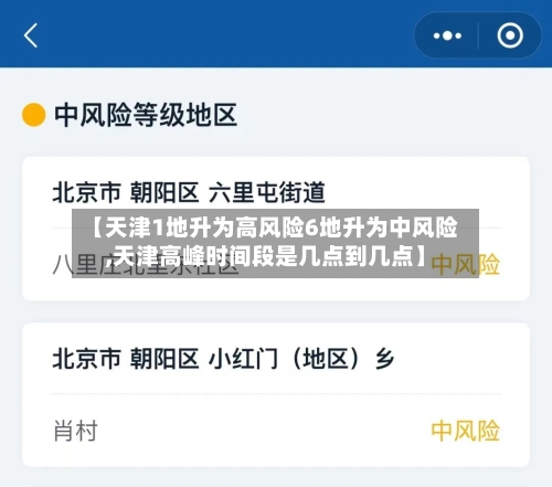 【天津1地升为高风险6地升为中风险,天津高峰时间段是几点到几点】