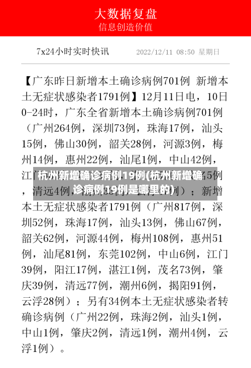 杭州新增确诊病例19例(杭州新增确诊病例19例是哪里的)