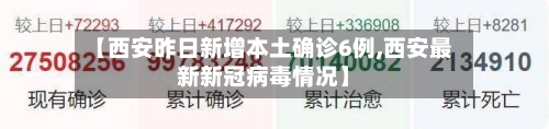 【西安昨日新增本土确诊6例,西安最新新冠病毒情况】