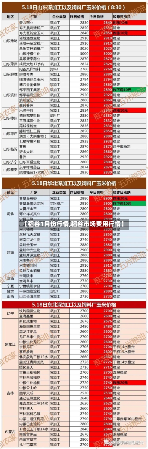 【稻谷1月份行情,稻谷市场费用行情】-第2张图片
