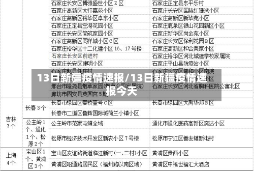13日新疆疫情速报/13日新疆疫情速报今天-第2张图片