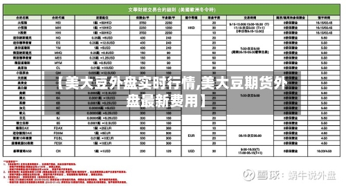 【美大豆外盘实时行情,美大豆期货外盘最新费用】-第2张图片