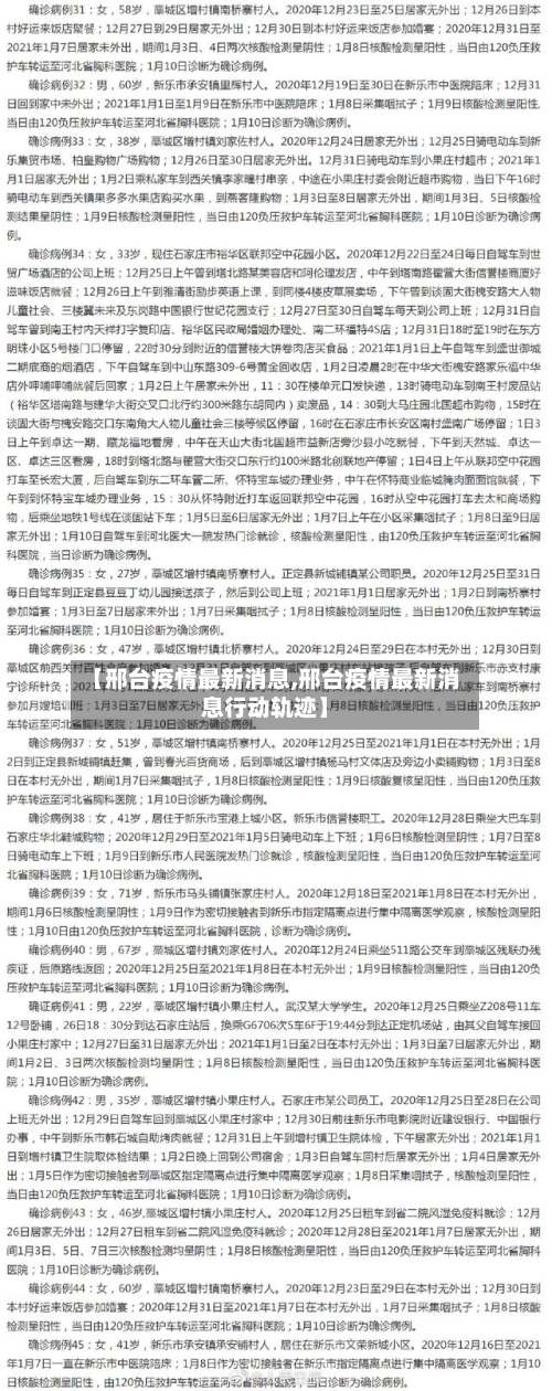 【邢台疫情最新消息,邢台疫情最新消息行动轨迹】-第2张图片