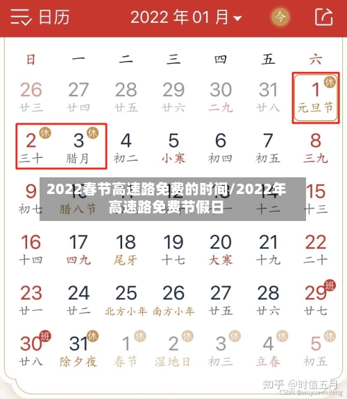2022春节高速路免费的时间/2022年高速路免费节假日-第2张图片