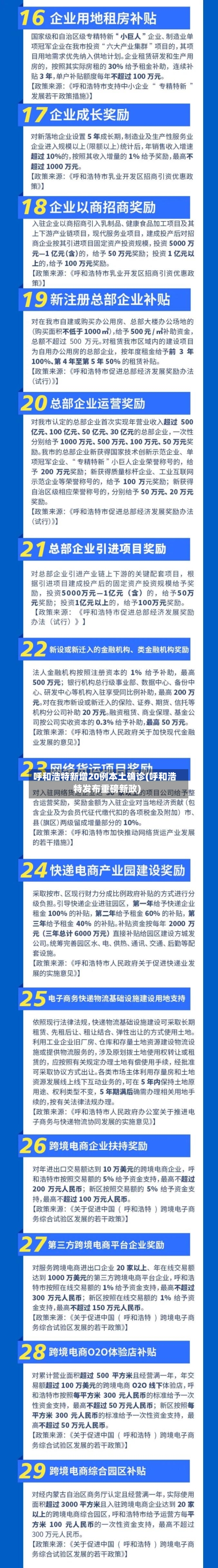 呼和浩特新增20例本土确诊(呼和浩特发布重磅新政)-第1张图片