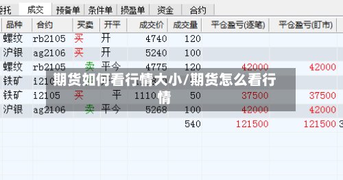 期货如何看行情大小/期货怎么看行情-第3张图片