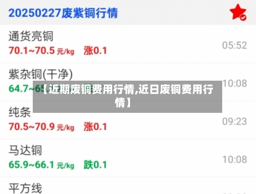 【近期废铜费用行情,近日废铜费用行情】-第2张图片