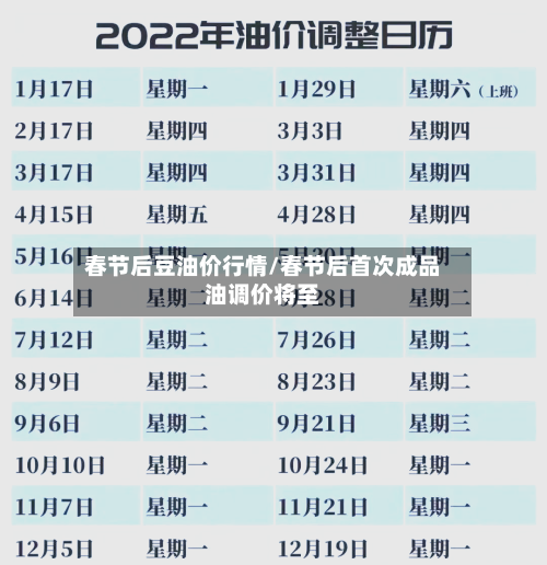 春节后豆油价行情/春节后首次成品油调价将至-第2张图片