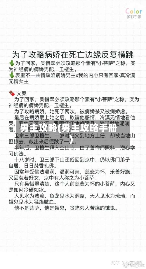 男主攻略(男主攻略手册)