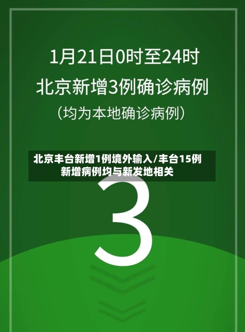 北京丰台新增1例境外输入/丰台15例新增病例均与新发地相关