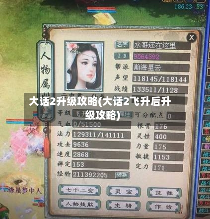 大话2升级攻略(大话2飞升后升级攻略)