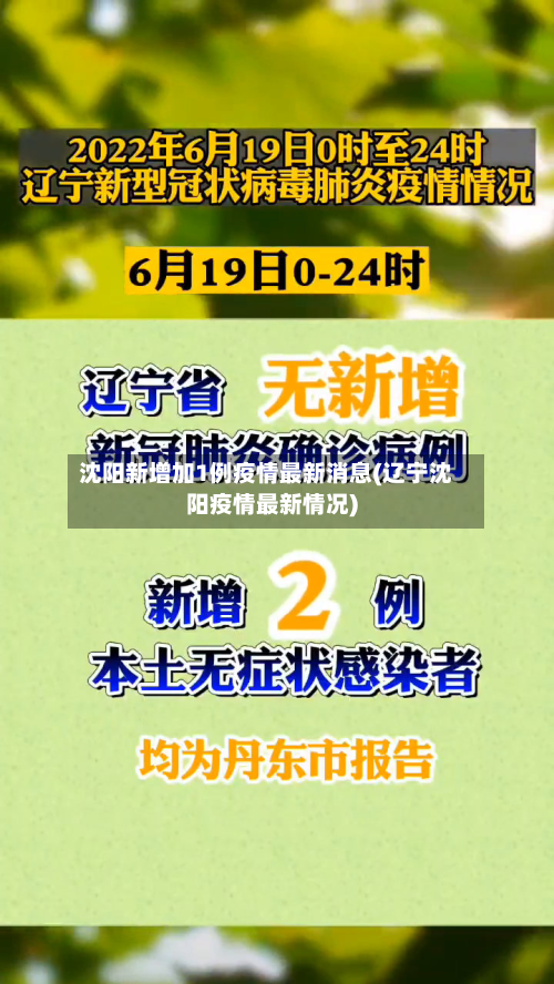 沈阳新增加1例疫情最新消息(辽宁沈阳疫情最新情况)