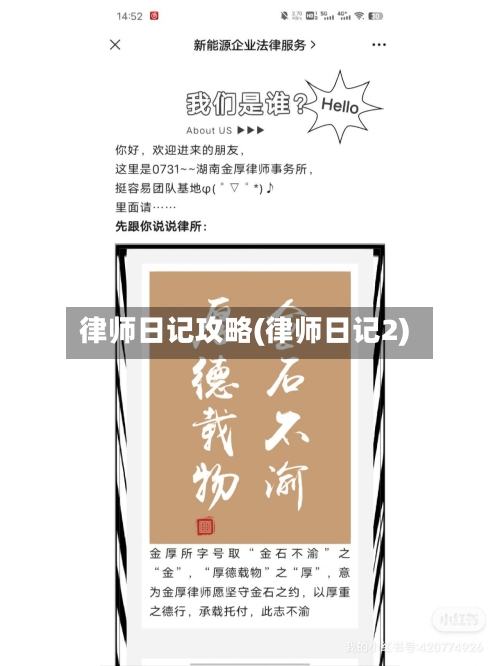 律师日记攻略(律师日记2)-第1张图片