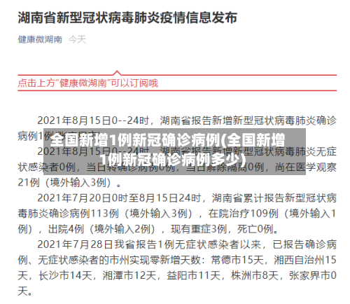 全国新增1例新冠确诊病例(全国新增1例新冠确诊病例多少)-第1张图片