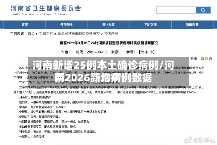 河南新增25例本土确诊病例/河南2026新增病例数据-第1张图片