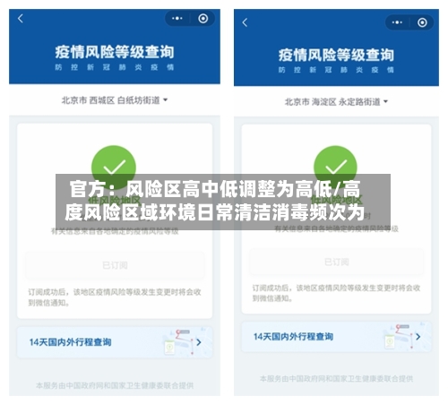 官方：风险区高中低调整为高低/高度风险区域环境日常清洁消毒频次为-第3张图片