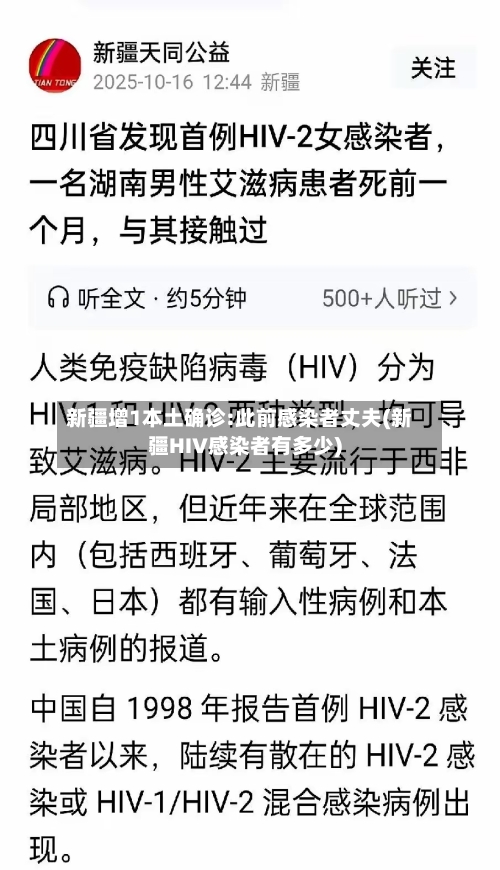 新疆增1本土确诊:此前感染者丈夫(新疆HIV感染者有多少)-第1张图片