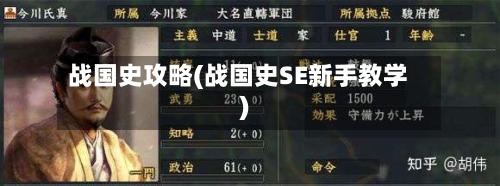 战国史攻略(战国史SE新手教学)-第3张图片
