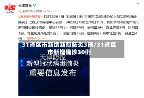 31省区市新增新冠肺炎3例/31省区市新增确诊30例-第2张图片