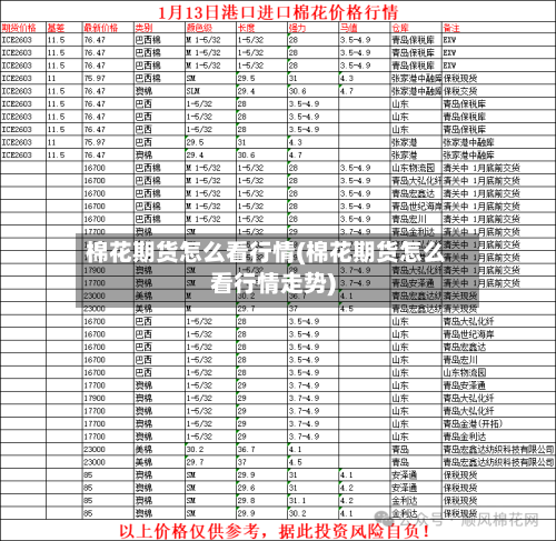 棉花期货怎么看行情(棉花期货怎么看行情走势)-第2张图片
