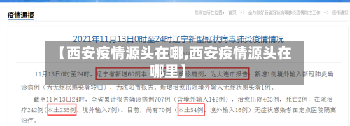 【西安疫情源头在哪,西安疫情源头在哪里】