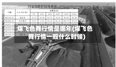 煤飞色舞行情是哪年(煤飞色舞行情一般什么时候)