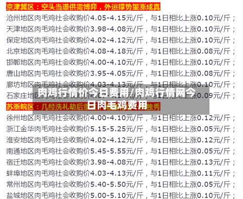 肉鸡行情价今日费用/肉鸡行情网今日肉毛鸡费用