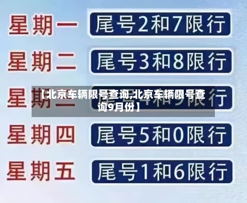 【北京车辆限号查询,北京车辆限号查询9月份】-第3张图片