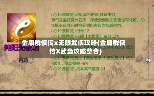 金庸群侠传x无限武侠攻略(金庸群侠传X武当攻略整合)