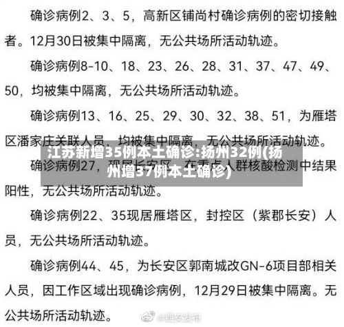 江苏新增35例本土确诊:扬州32例(扬州增37例本土确诊)-第2张图片