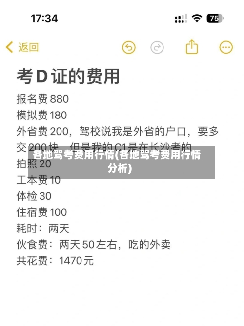 各地驾考费用行情(各地驾考费用行情分析)