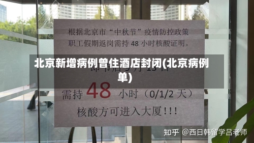 北京新增病例曾住酒店封闭(北京病例单)