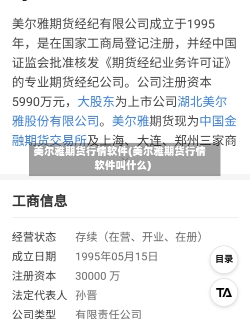 美尔雅期货行情软件(美尔雅期货行情软件叫什么)