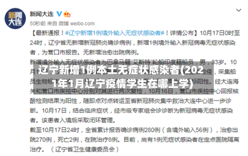 辽宁新增1例本土无症状感染者(2021年1月辽宁疫情学生在哪上学)-第1张图片