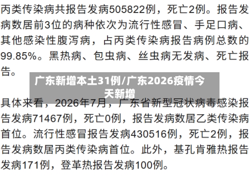 广东新增本土31例/广东2026疫情今天新增-第2张图片