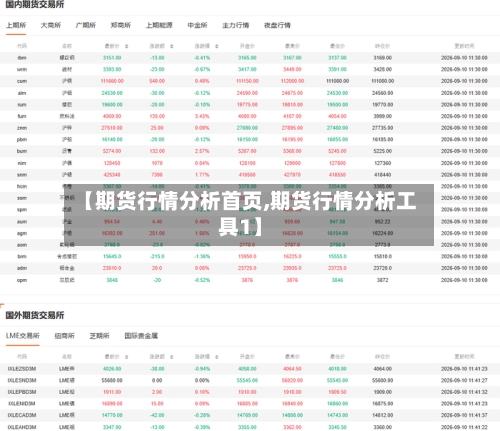 【期货行情分析首页,期货行情分析工具1】-第3张图片