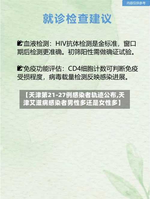 【天津第21-27例感染者轨迹公布,天津艾滋病感染者男性多还是女性多】-第2张图片