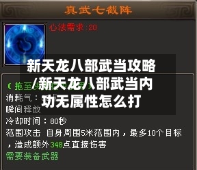 新天龙八部武当攻略/新天龙八部武当内功无属性怎么打-第2张图片