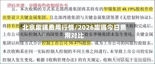 北京废锡费用行情/2026废锡今日费用对比