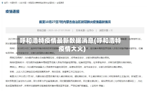 呼和浩特疫情最新数据消息(呼和浩特疫情大火)-第3张图片
